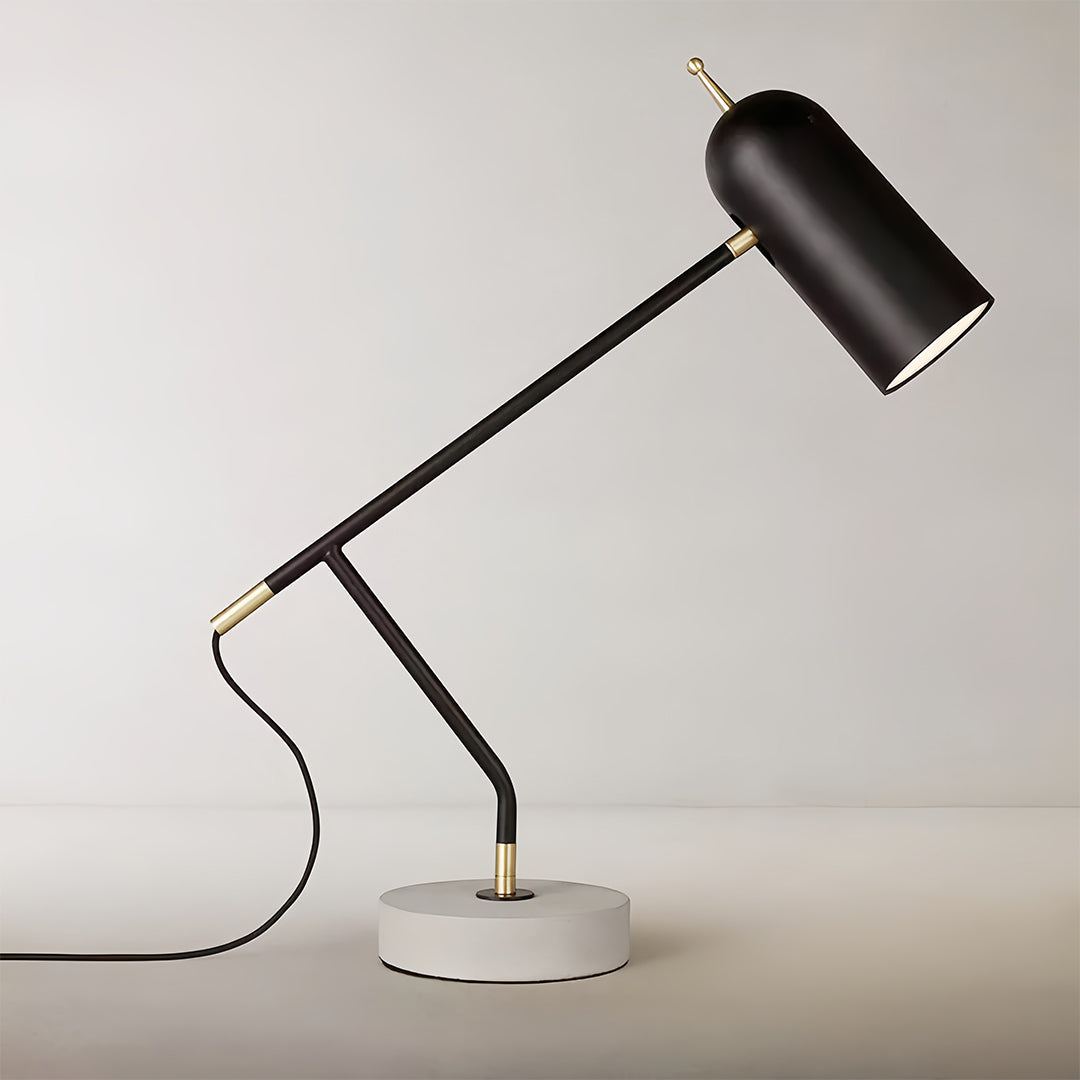 Black Modern Marble Desk Lamp - Minimalist Elegant Office Reading Light