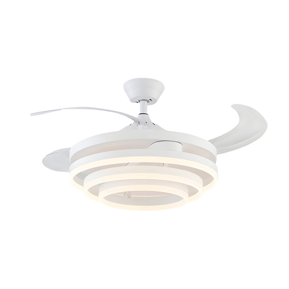 Black Modern Fan with Adjustable LED Light