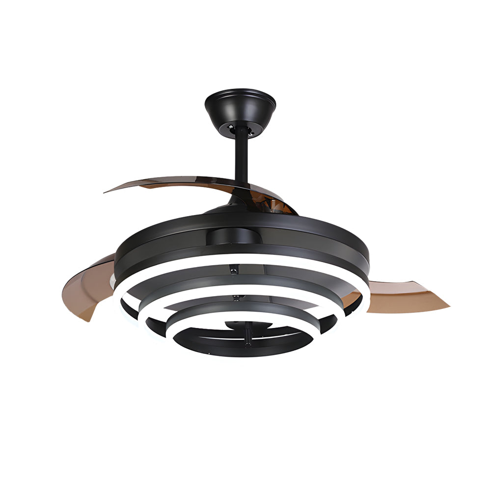 Black Modern Fan with Adjustable LED Light