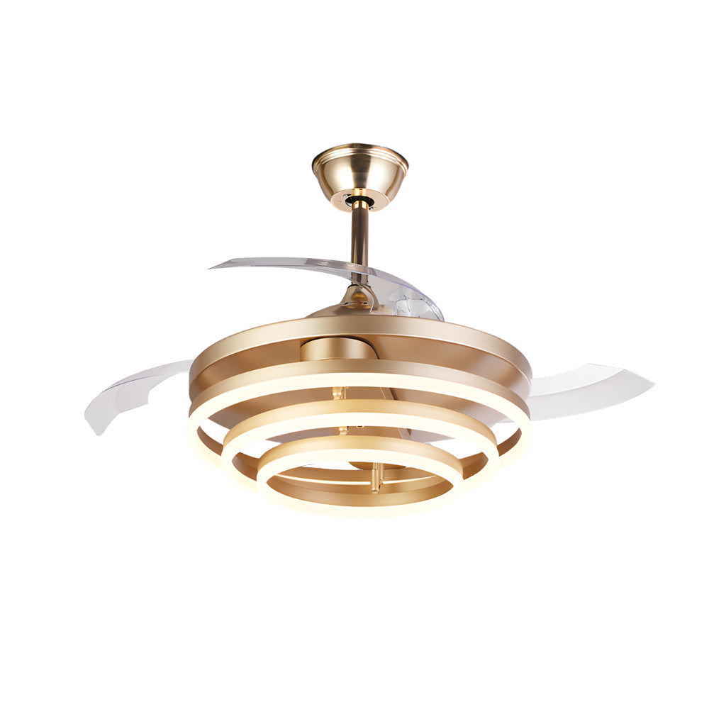 Modern Black Ceiling Fan with Adjustable LED Light