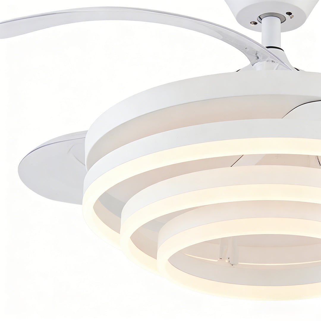 Black Modern Fan with Adjustable LED Light