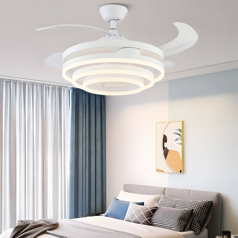 Modern Black Ceiling Fan with Adjustable LED Light