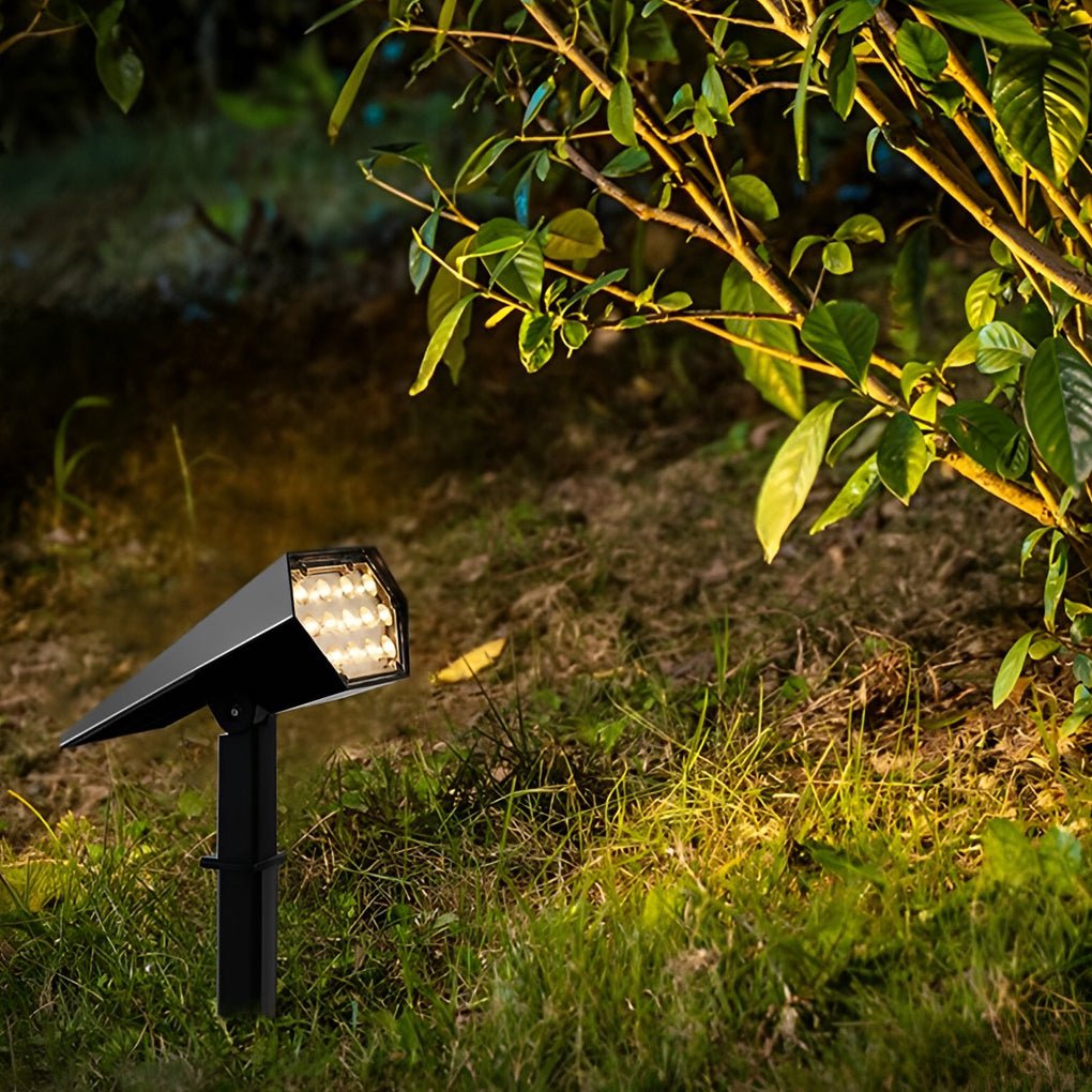 Adjustable Angle Solar Spotlight - Flood Spike Light for Outdoor Illumination