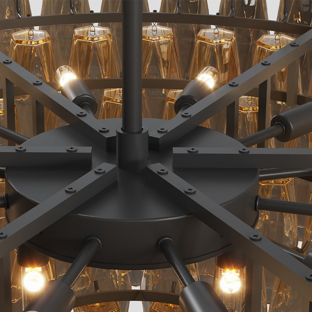 Luxury Glass Pendant Chandelier | Multi-Head Ceiling Lights