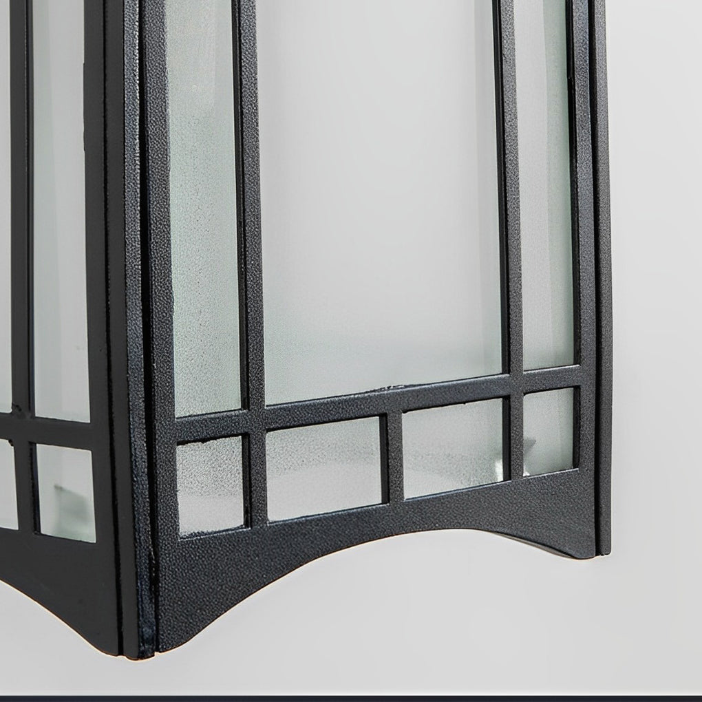 Retro LED Lantern Wall Sconce - Die-Cast Aluminum Glass Lamp