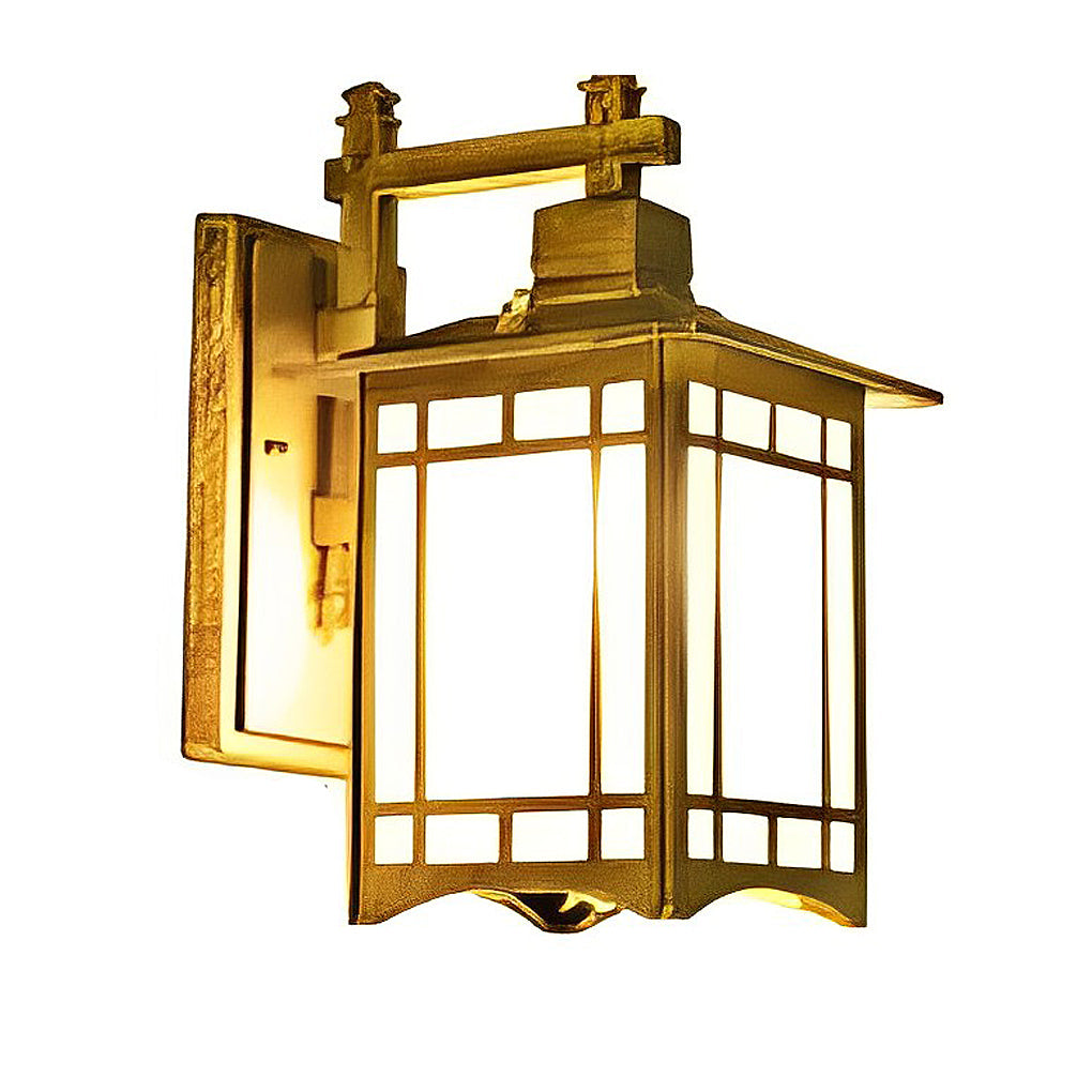 Retro LED Lantern Wall Sconce - Die-Cast Aluminum Glass Lamp