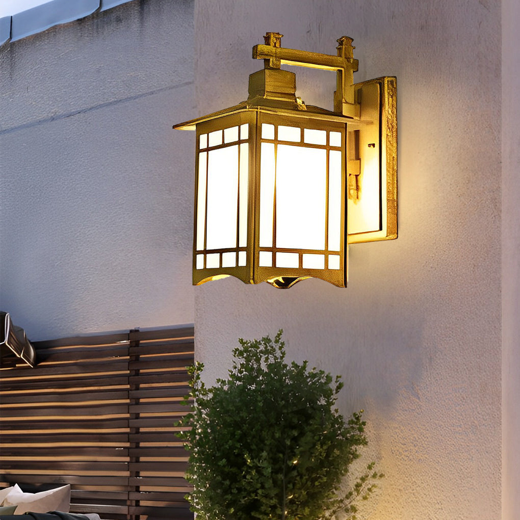 Retro LED Lantern Wall Sconce - Die-Cast Aluminum Glass Lamp