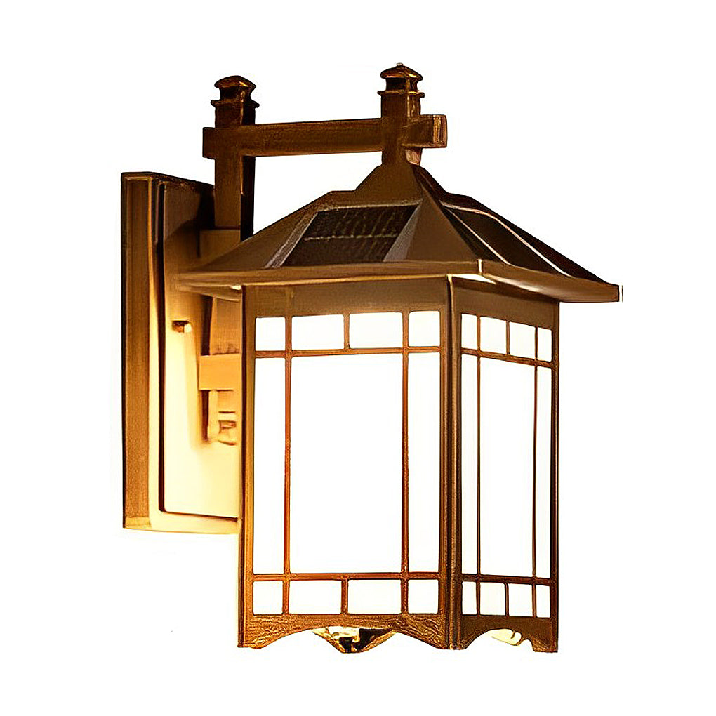 Retro LED Lantern Wall Sconce - Die-Cast Aluminum Glass Lamp
