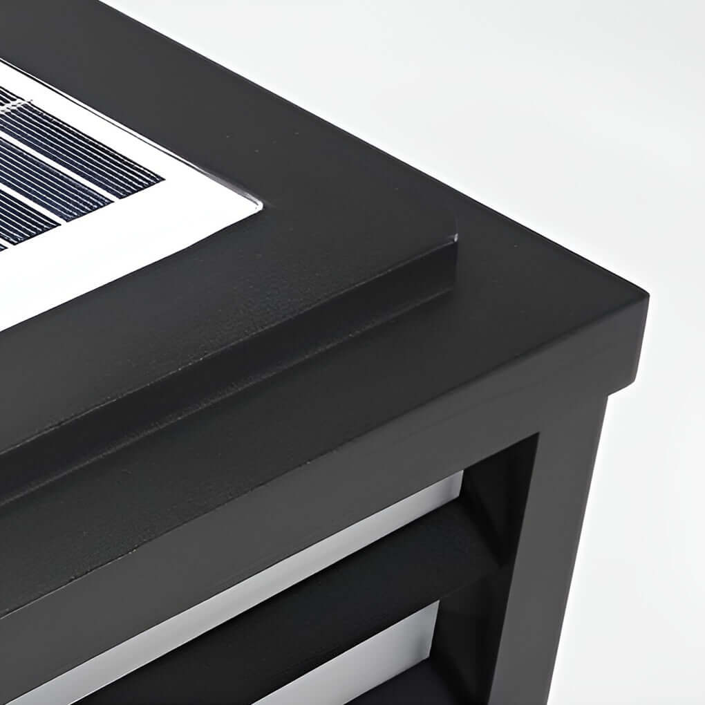 Black Gate Pillar Lights Modern LED Square Grid Design