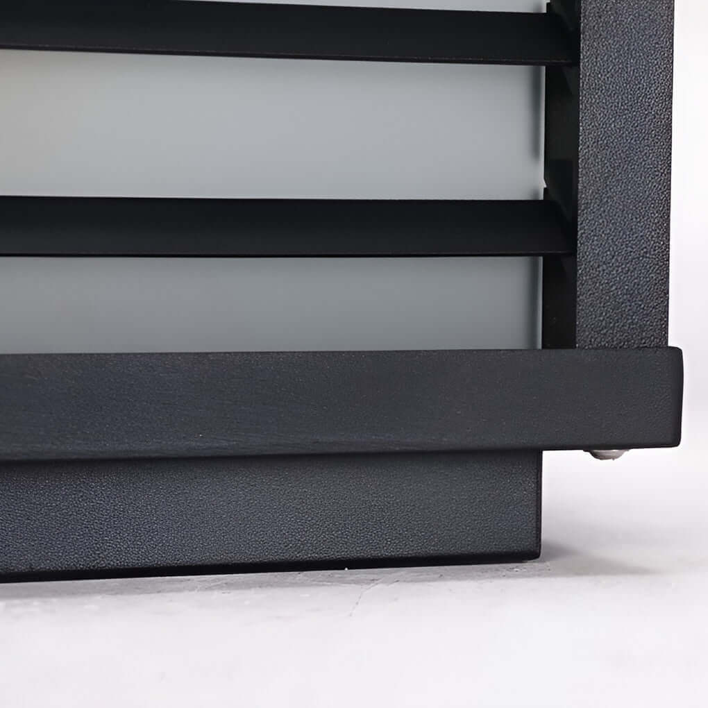 Black Gate Pillar Lights Modern LED Square Grid Design