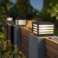 Black Gate Pillar Lights Modern LED Square Grid Design