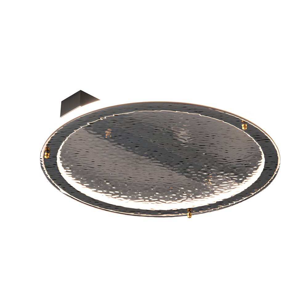 Black Glass LED Flush Mount Ceiling Light Fixture