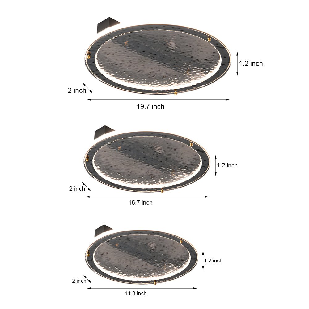 Black Glass LED Flush Mount Ceiling Light Fixture