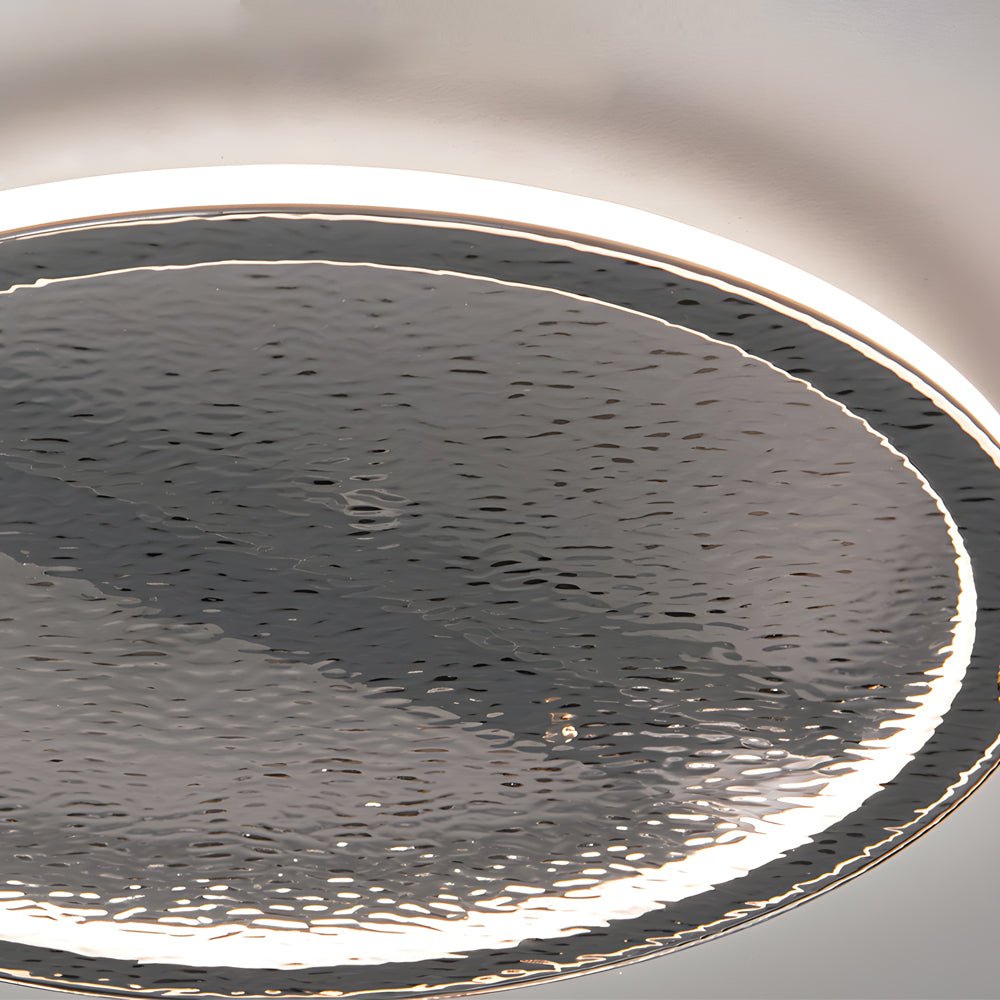 Black Glass LED Flush Mount Ceiling Light Fixture