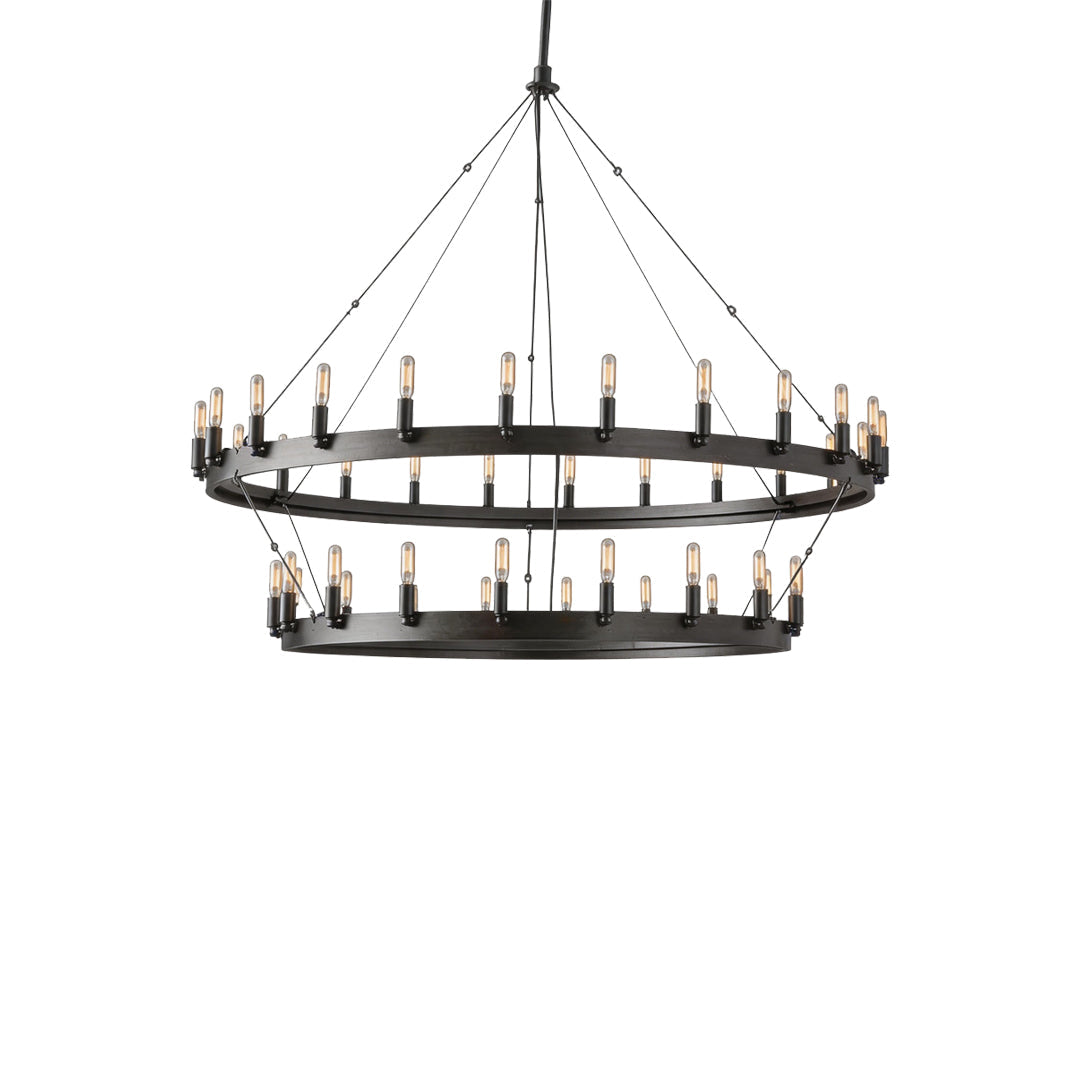 Black Iron Rustic Chandelier Round Ceiling Light