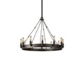 Black Iron Rustic Chandelier Round Ceiling Light