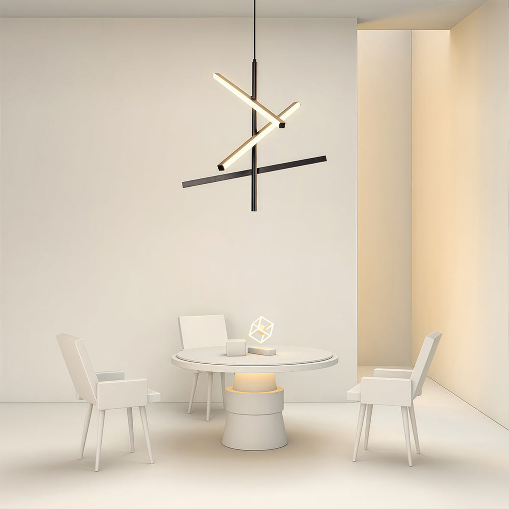 Iron Linear Chandelier - Nordic Creative Adjustable Ceiling Lights