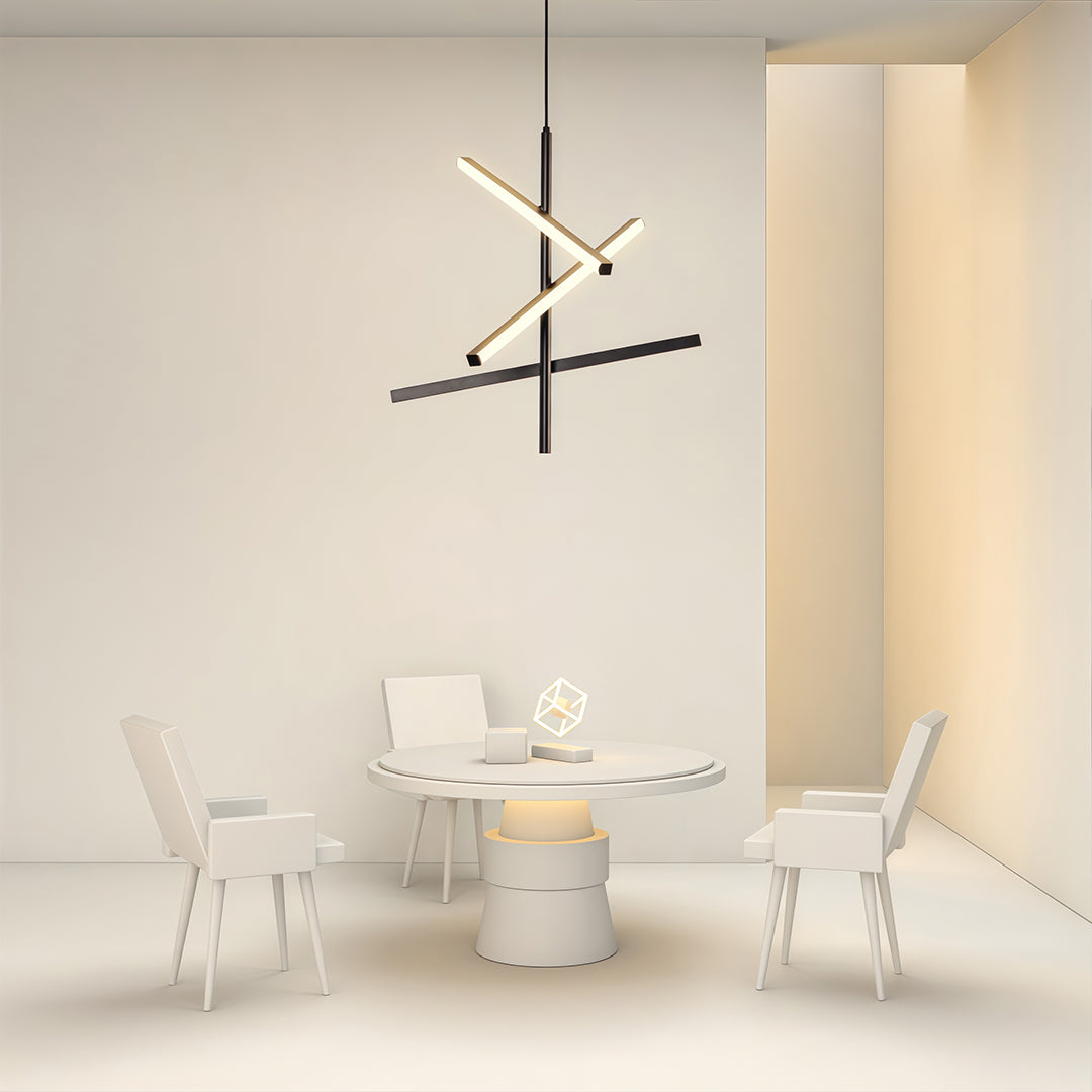 Iron Linear Chandelier - Nordic Creative Adjustable Ceiling Lights
