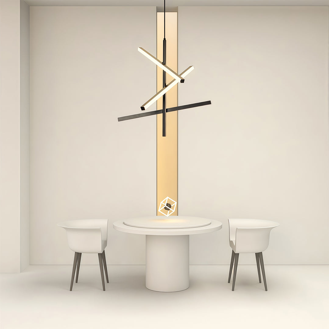Iron Linear Chandelier - Nordic Creative Adjustable Ceiling Lights