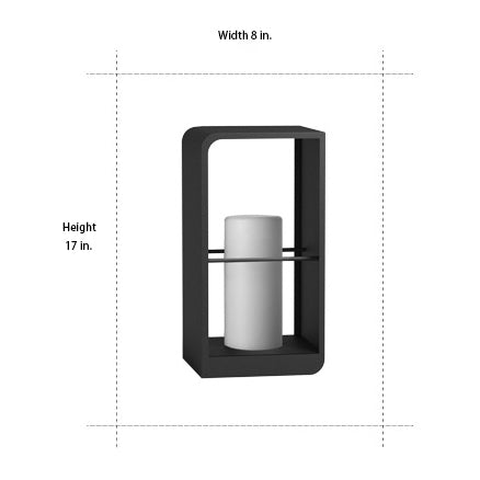 Black Lantern Outdoor Waterproof Rectangular Frame Light
