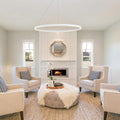 Black LED Ring Chandelier Modern Aluminum Ceiling Light
