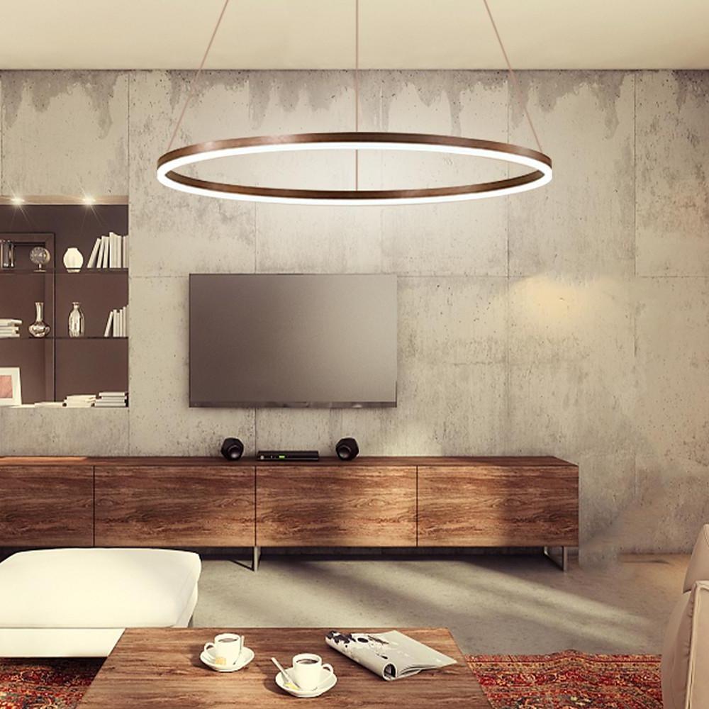 Black LED Ring Chandelier - Modern Aluminum Ceiling Light