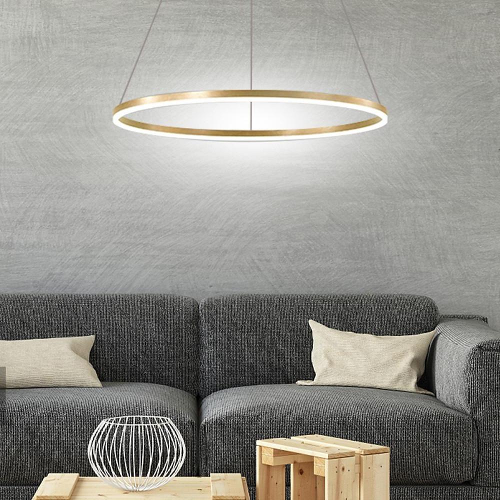 Black LED Ring Chandelier - Modern Aluminum Ceiling Light