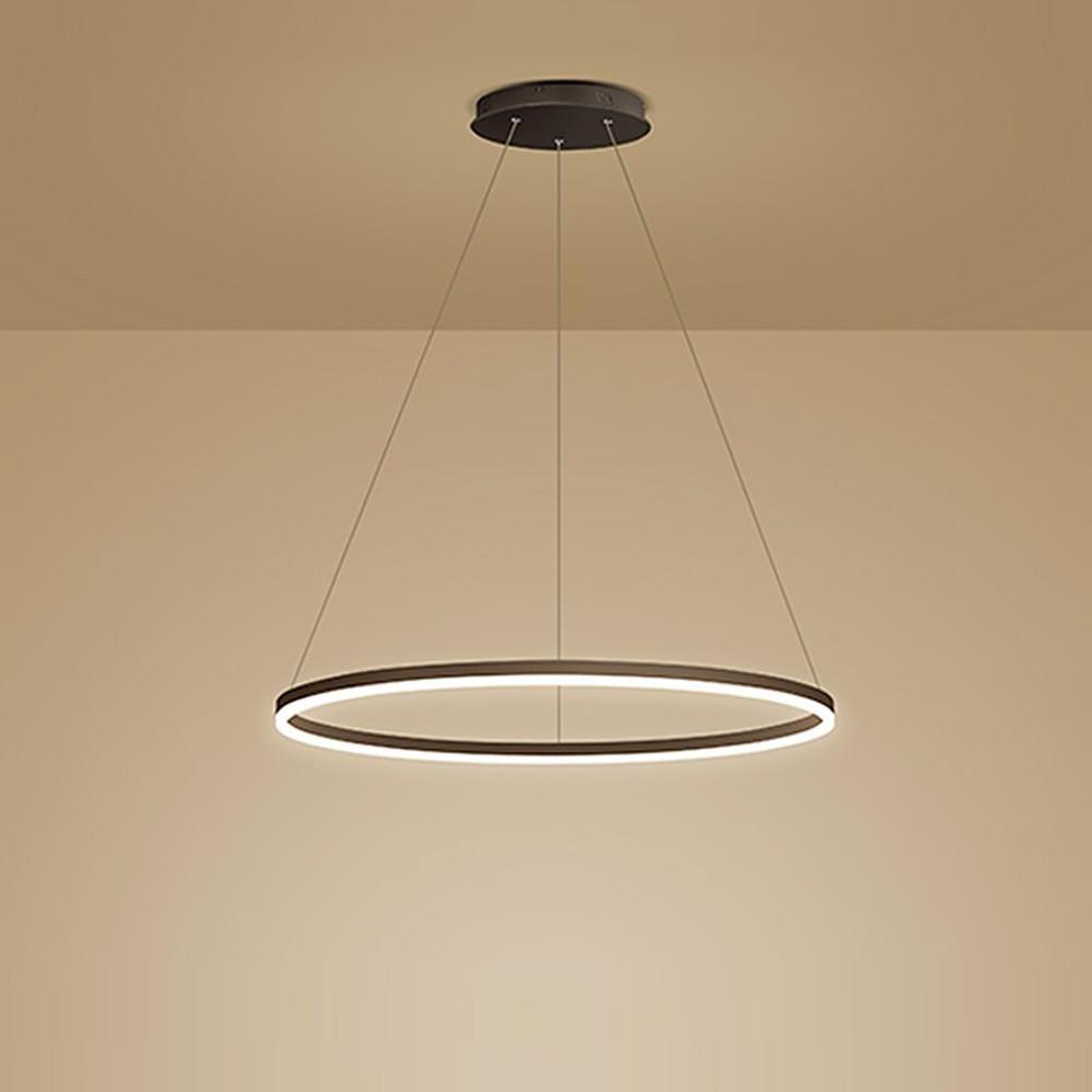 Black LED Ring Chandelier - Modern Aluminum Ceiling Light