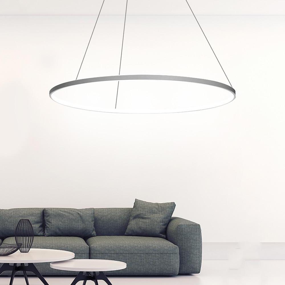 Black LED Ring Chandelier - Modern Aluminum Ceiling Light