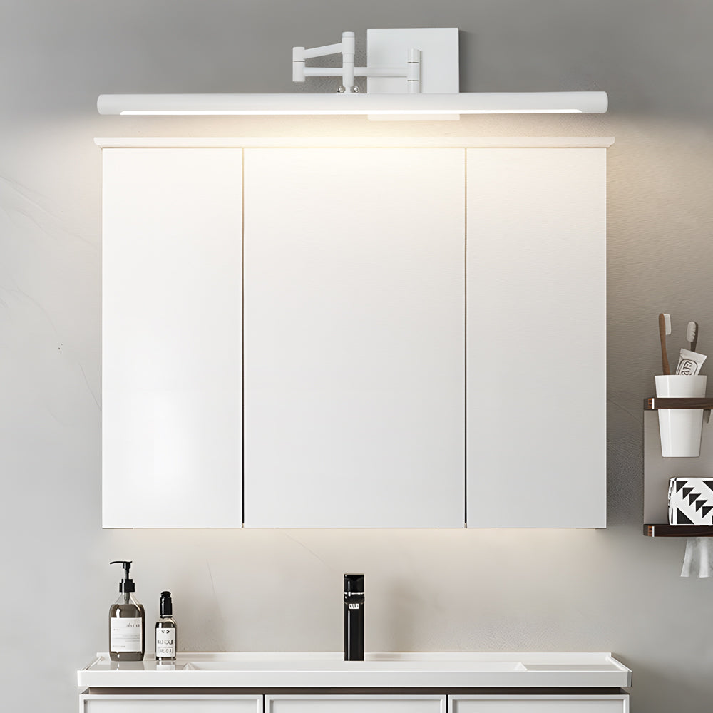 Black Bar Vanity Light Metal Swing Arm Bathroom Light Fixture Adjustable Wall Sconce Vintage Industrial Home Decor Modern Light Fixture with LED Bulbs for Bathroom Makeup Gold Finish Wall Lighting for Vanity Mirror