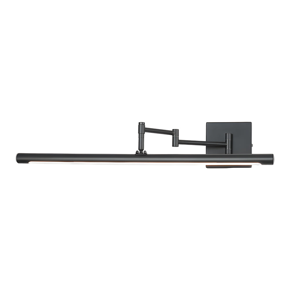 Black Bar Vanity Light - Metal Swing Arm Bathroom Fixture