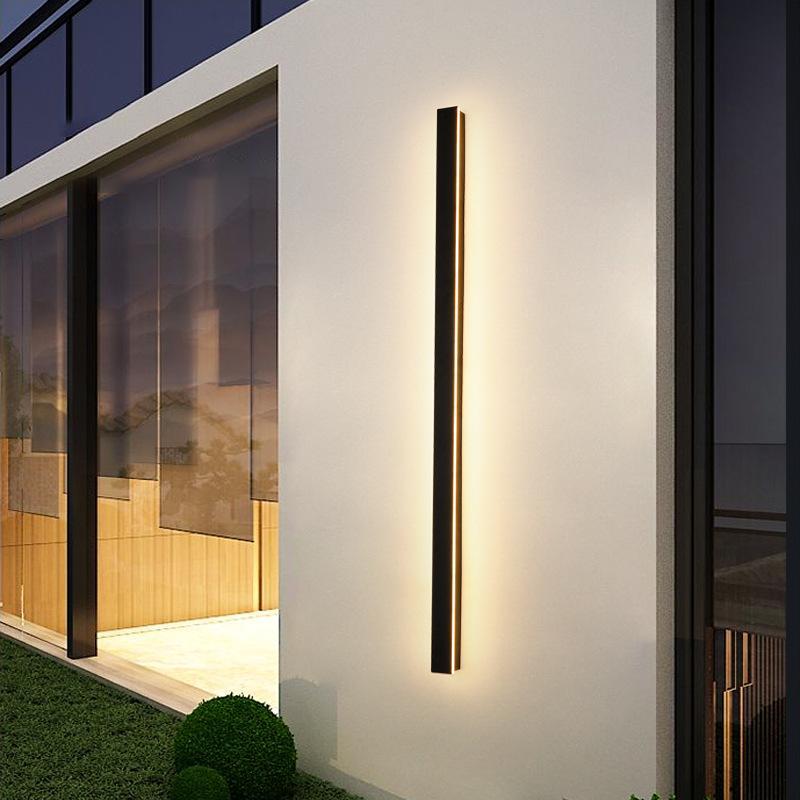Black Waterproof LED Wall Sconce - Modern Outdoor Light Fixture