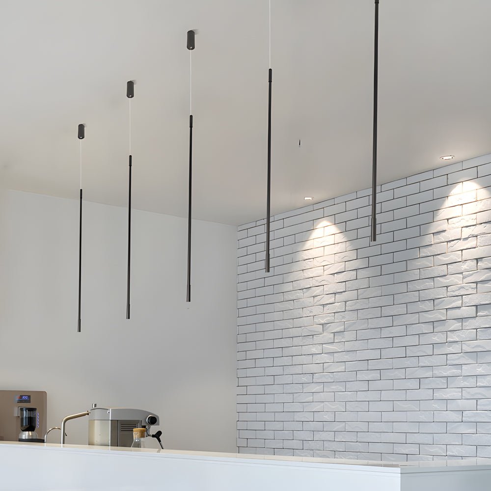 Black Vertical Linear LED Pendant Light