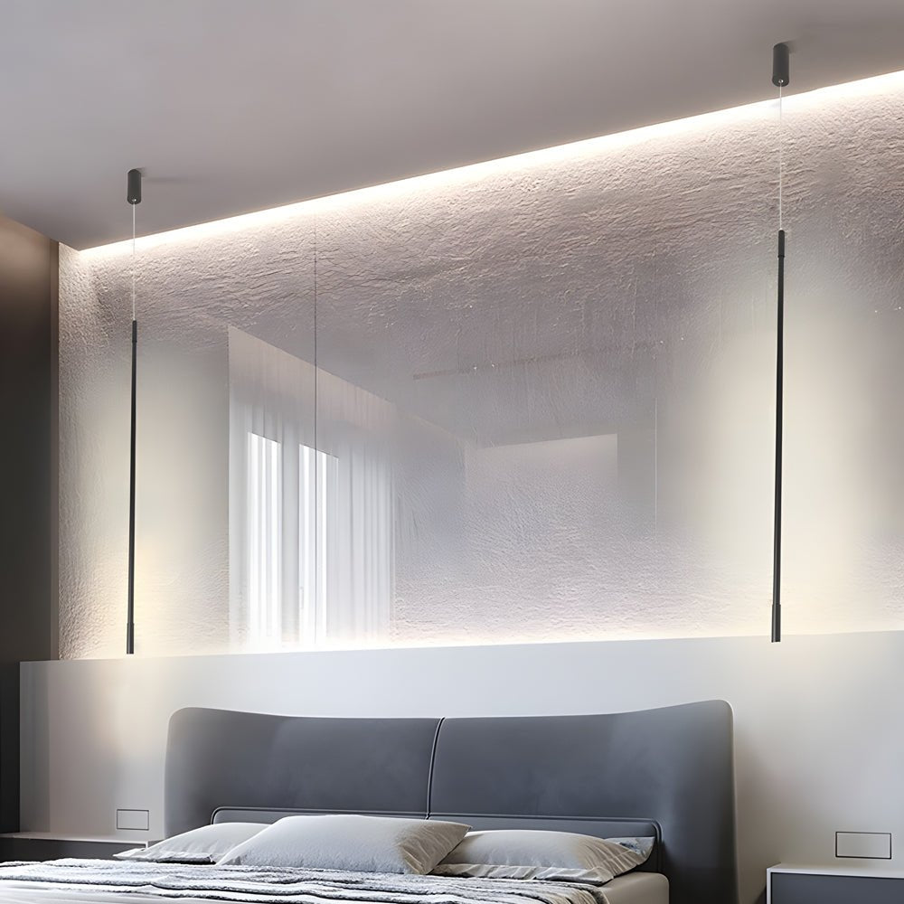 Black Vertical Linear LED Pendant Light