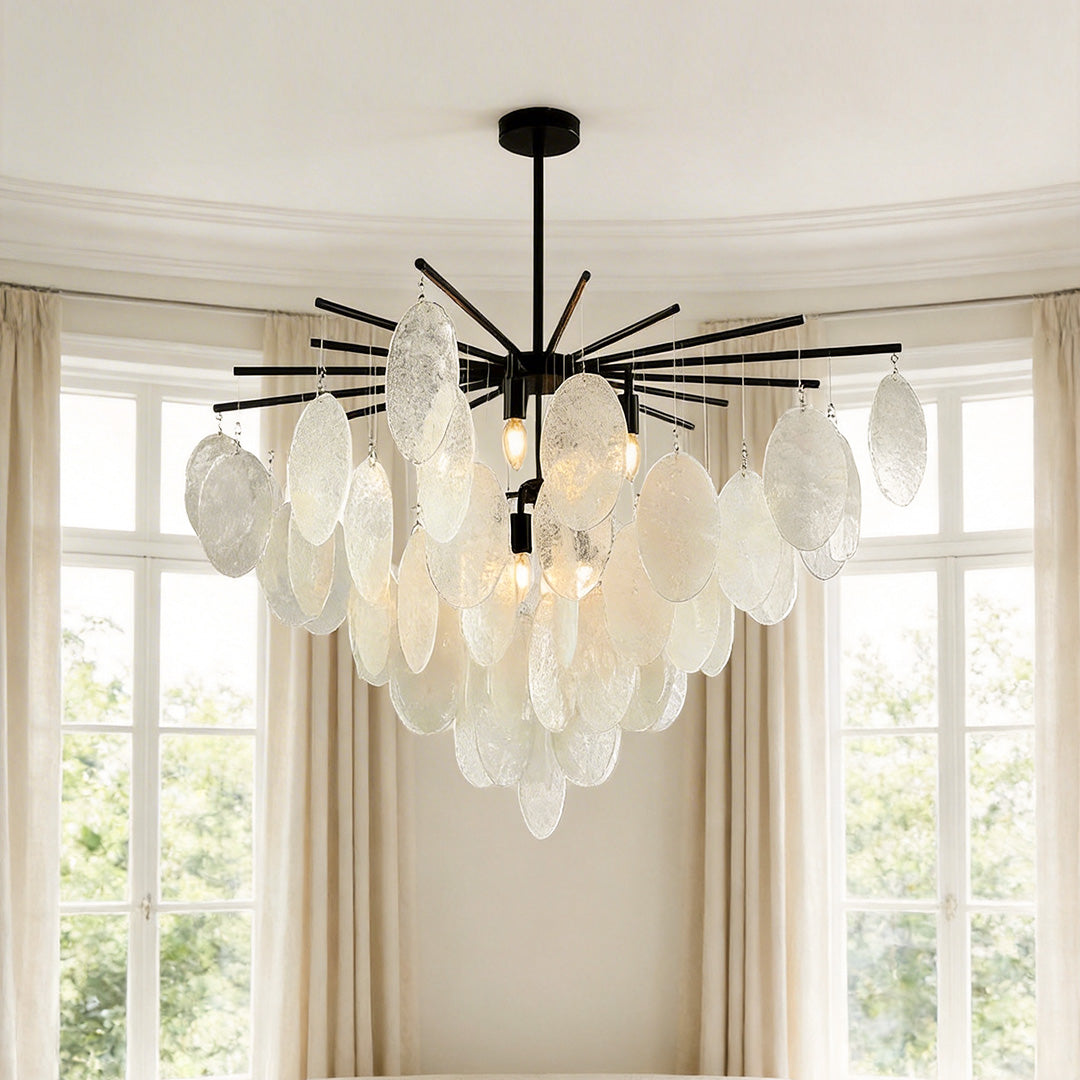 Mother of Pearl Chandelier Minimalist Metal Ceiling Light