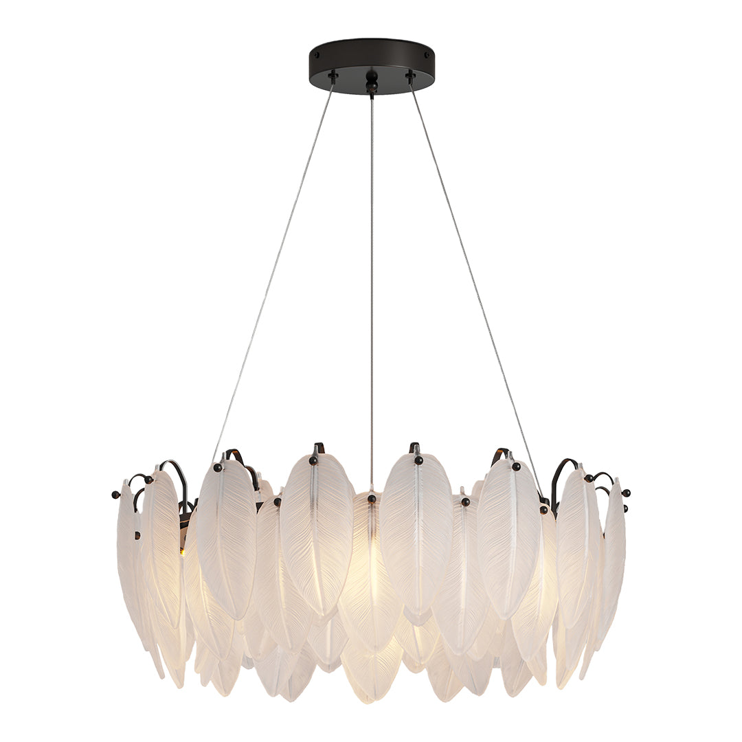Modern Luxury Feather Glass Chandelier Ceiling Light