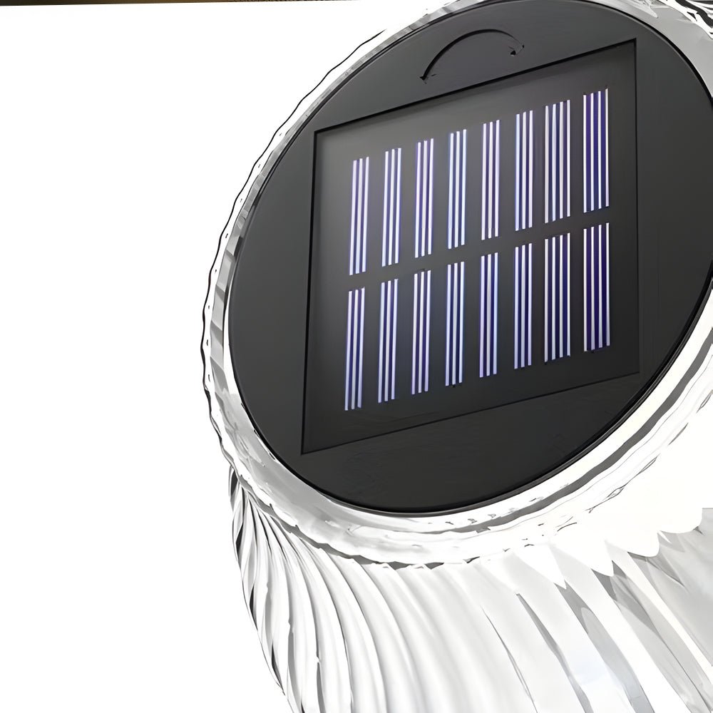 Black Metallic Solar Outdoor Wall Light - Adjustable Glass Shade