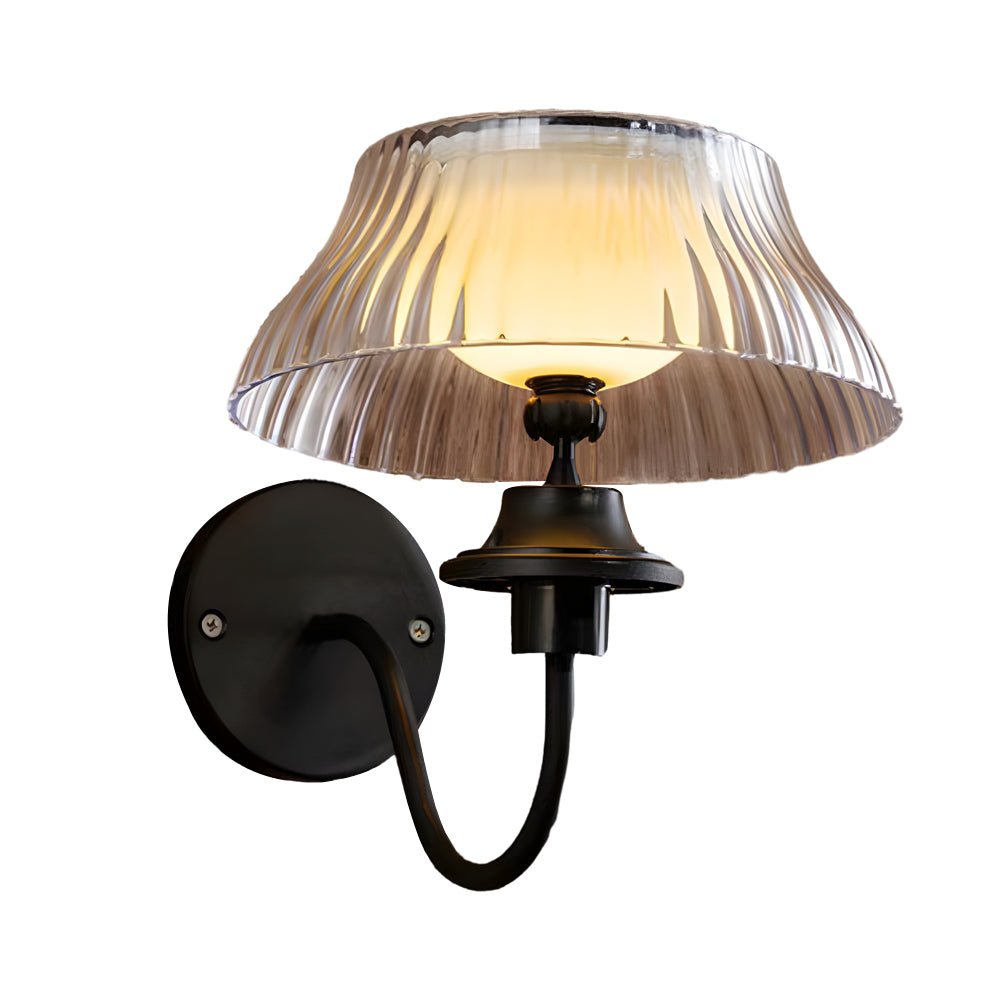 Black Metallic Solar Outdoor Wall Light - Adjustable Glass Shade