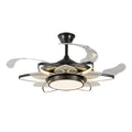 Black Modern Ceiling Fan with Light - Minimalist Iron Design, Stylish Indoor Home Fixture