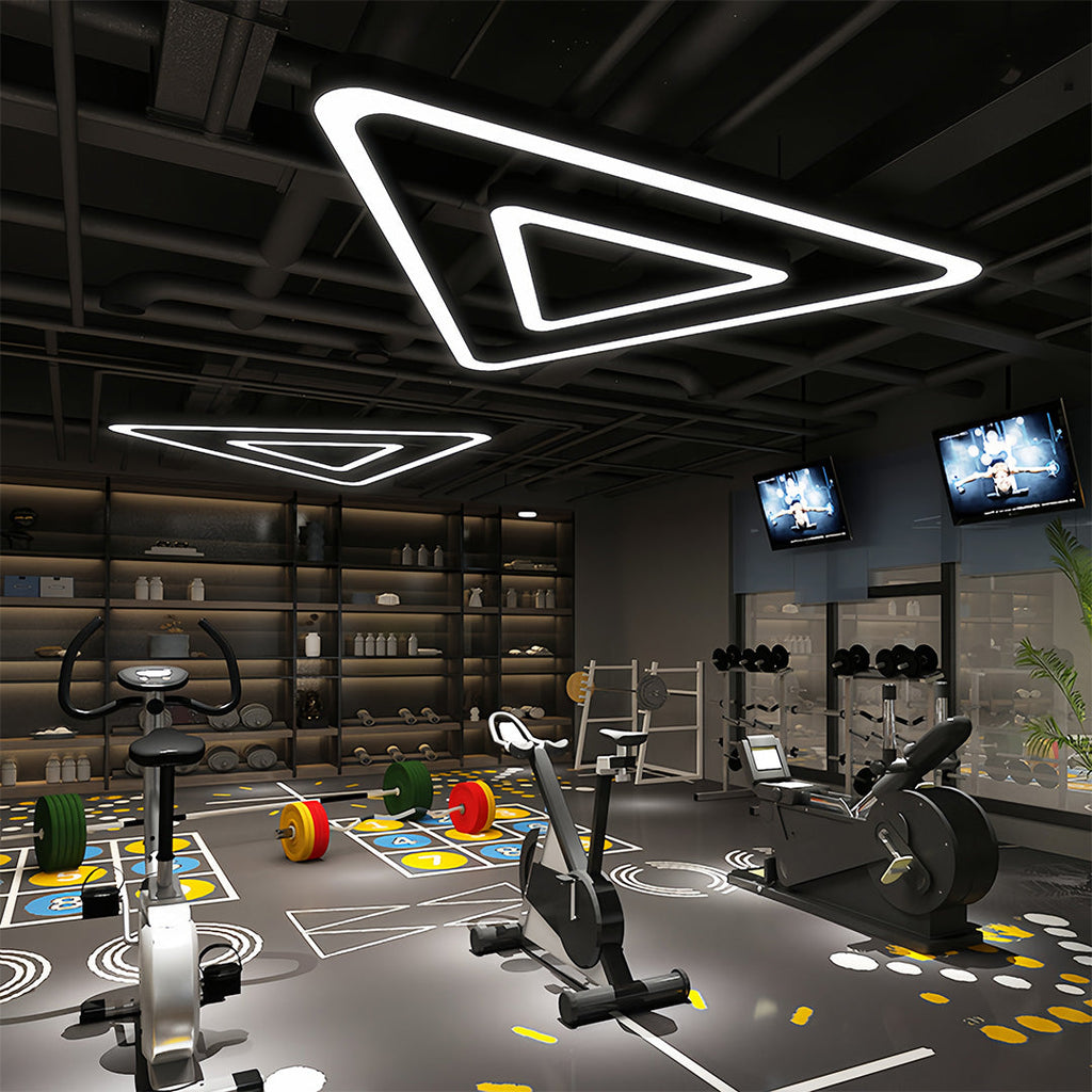 Black Modern Triangular LED Chandelier - Creative Ceiling Light