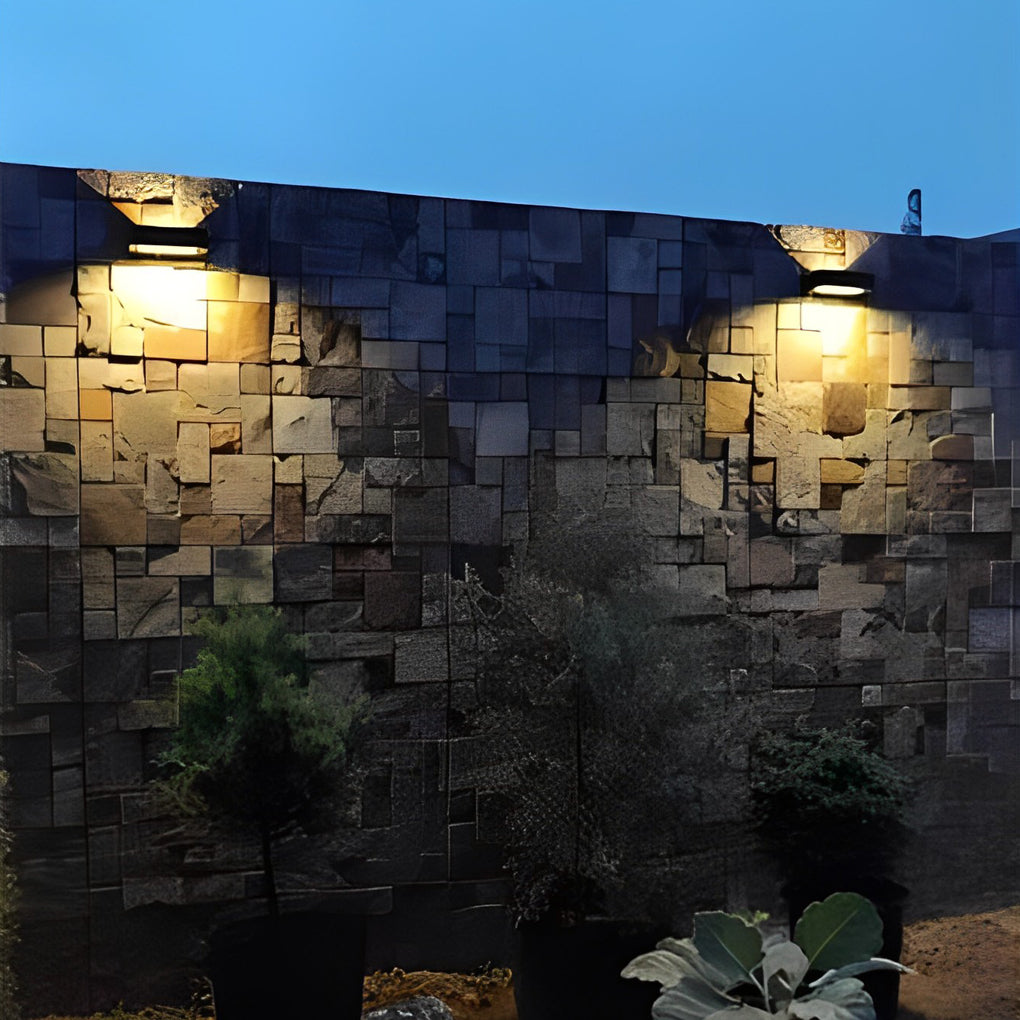 Black Motion Sensor Outdoor Wall Light - Waterproof LED Solar Light