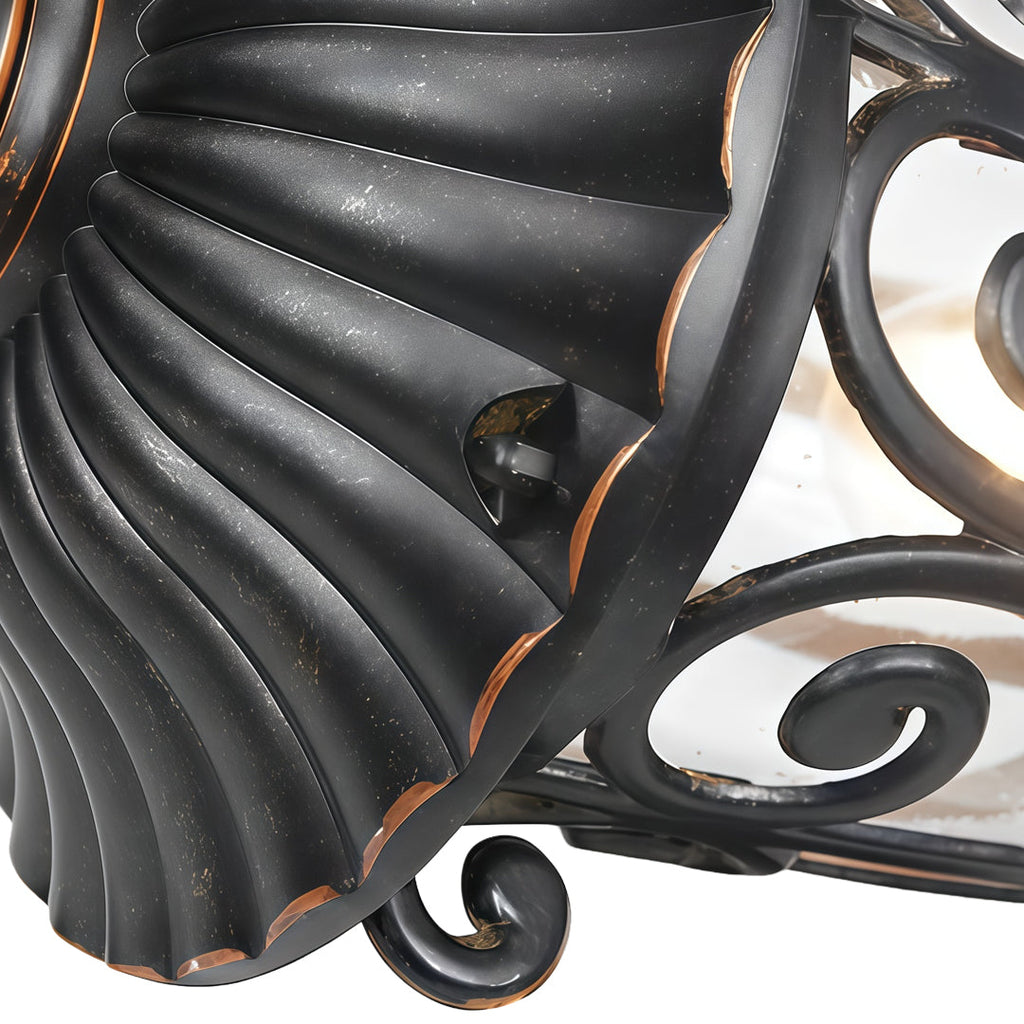 Black Outdoor Lantern Sconce - Modern Waterproof Glass Light
