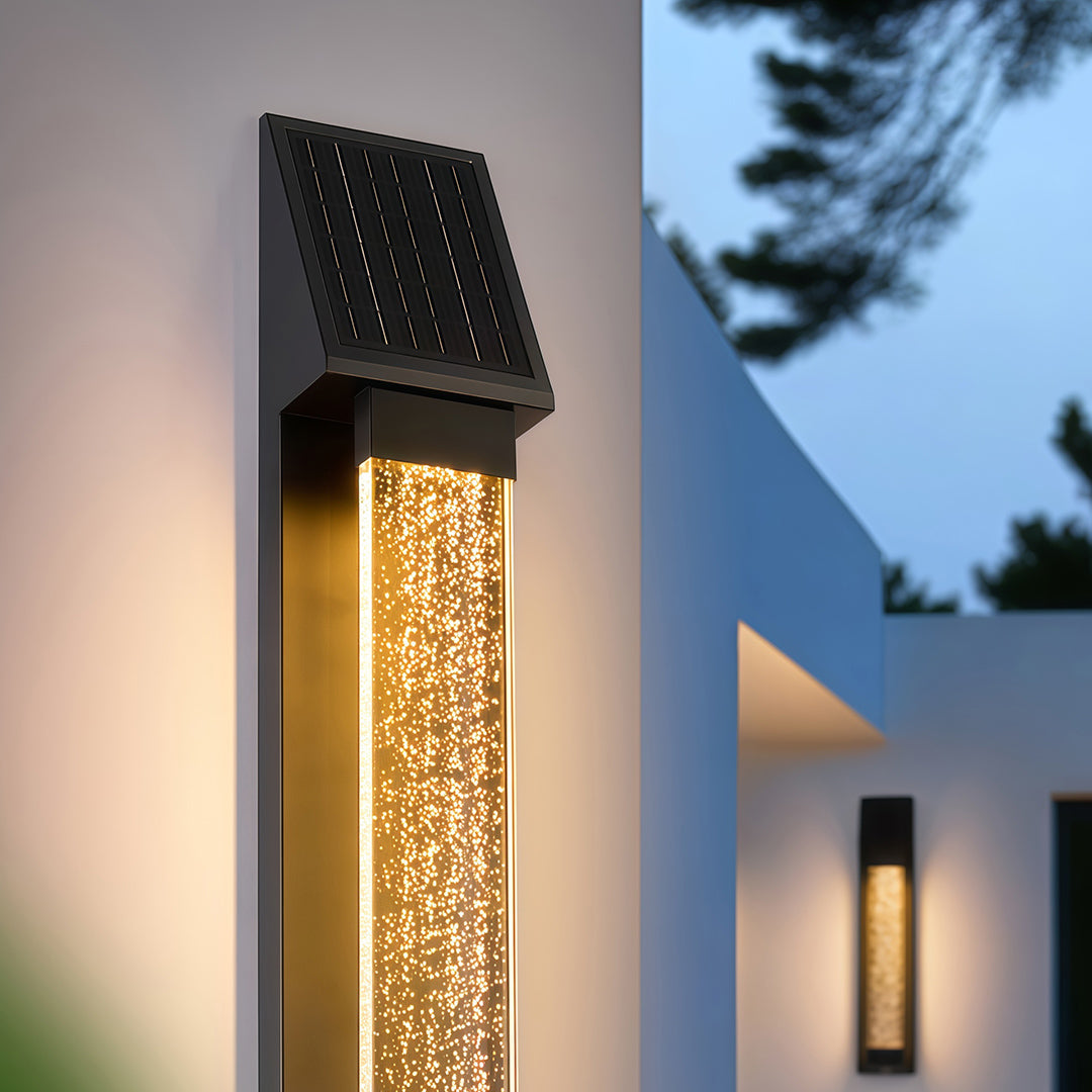 Black Waterproof Solar Outdoor Sconce Light – Energy Efficient Garden Fixture