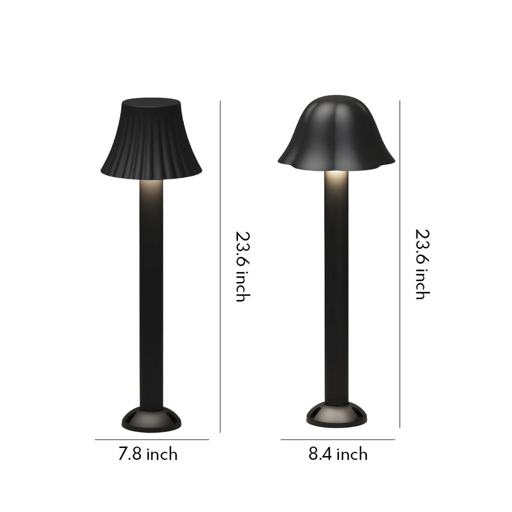Black Outdoor Mushroom Path Light - Elegant Courtyard Landscape Lighting for Gardens and Pathways