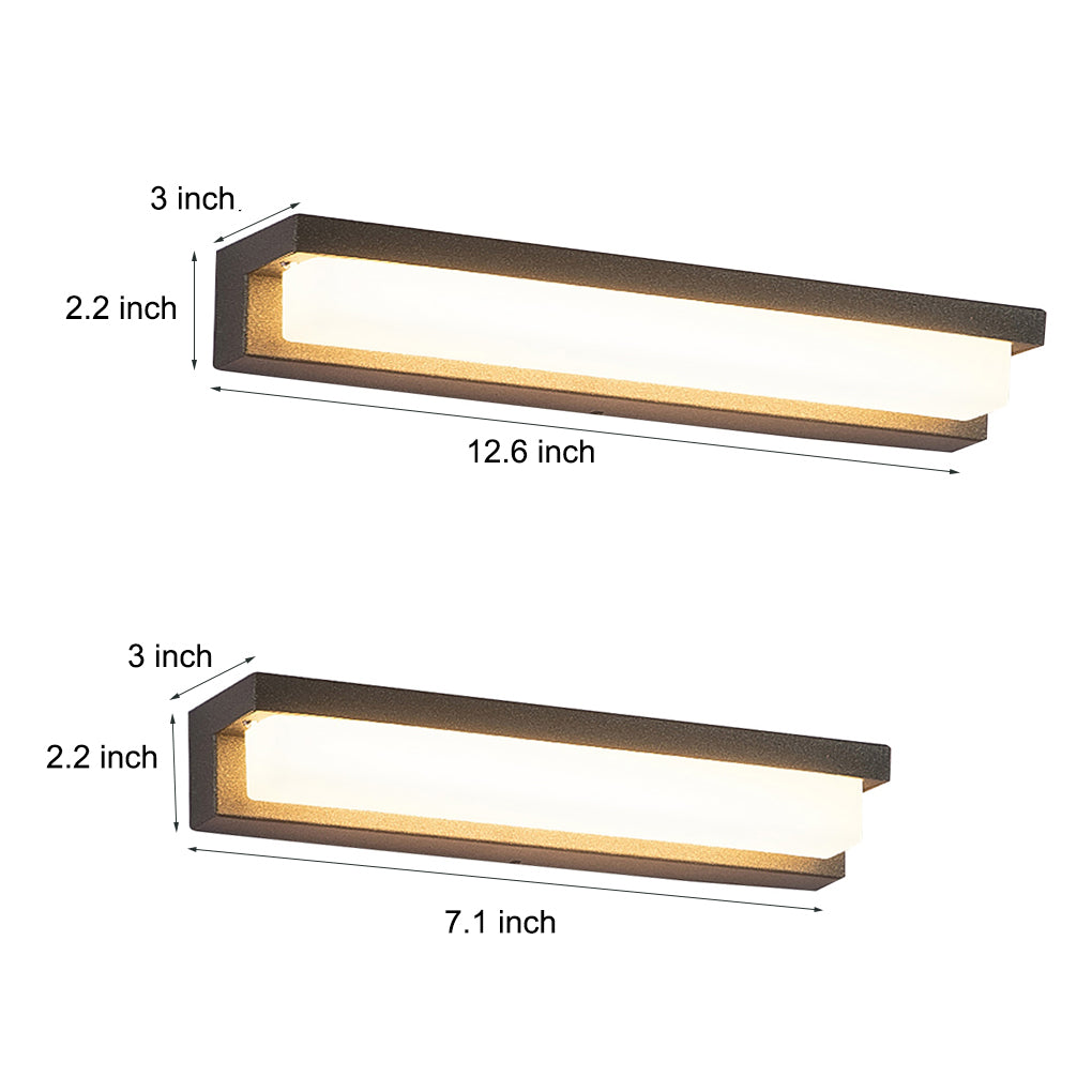 Black Outdoor Waterproof Rectangular Porch Light