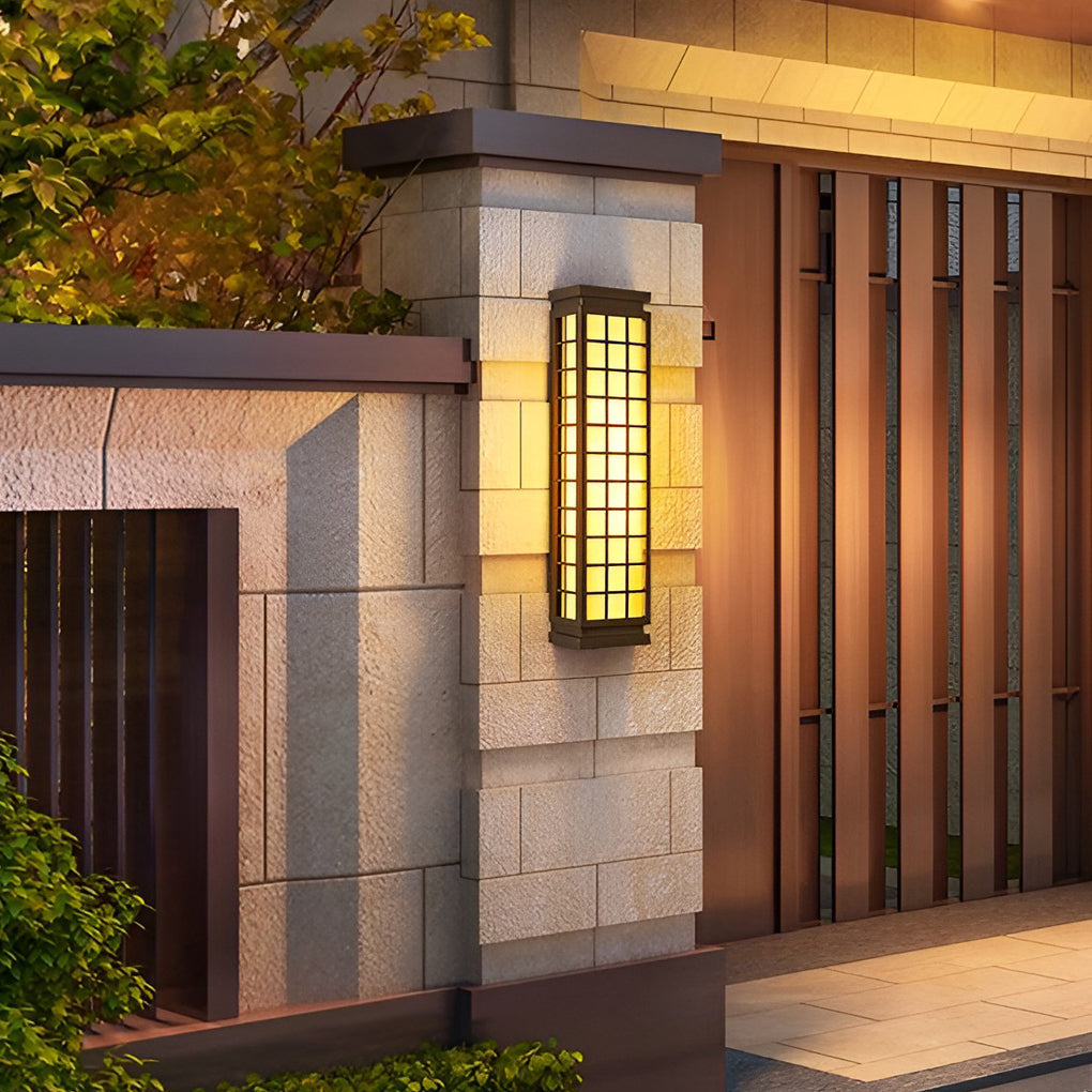 Black Outdoor Sconce Light - Classic Rectangle T5 Waterproof Fixture