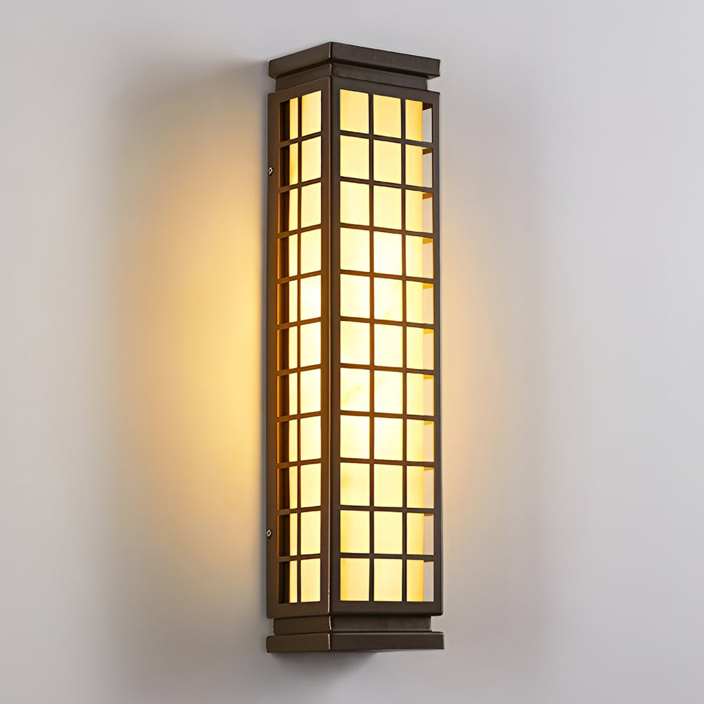 Black Outdoor Sconce Light - Classic Rectangle T5 Waterproof Fixture
