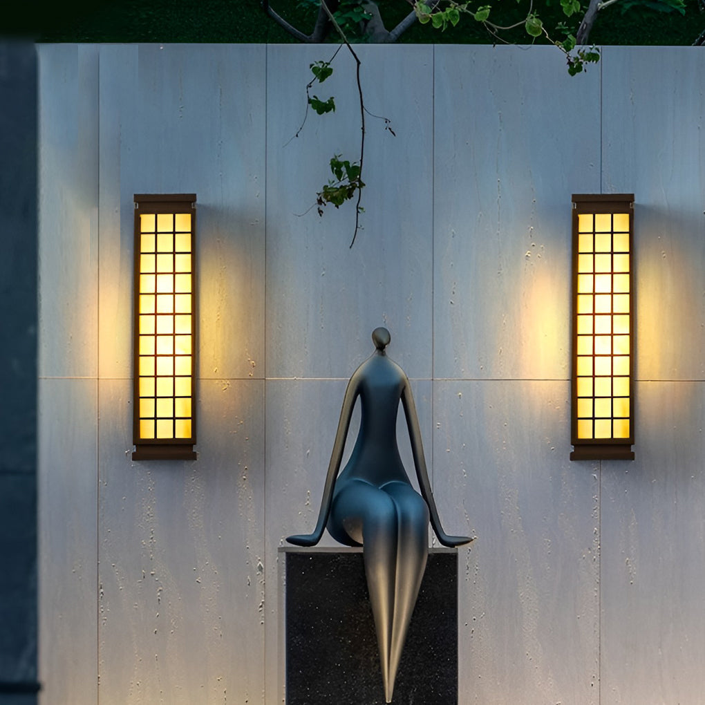 Black Outdoor Sconce Light - Classic Rectangle T5 Waterproof Fixture