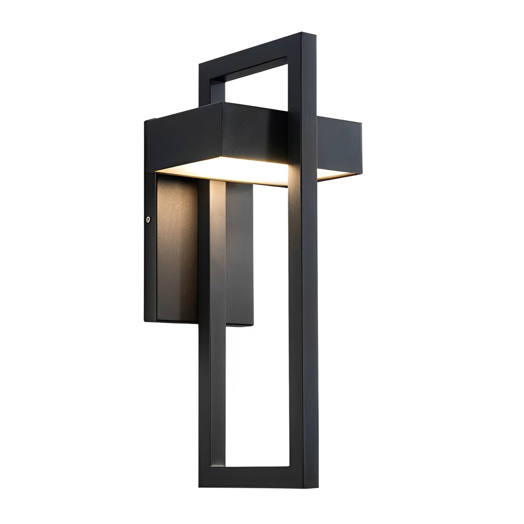 Black Outdoor Wall Sconce LED Modern Rectangular Light