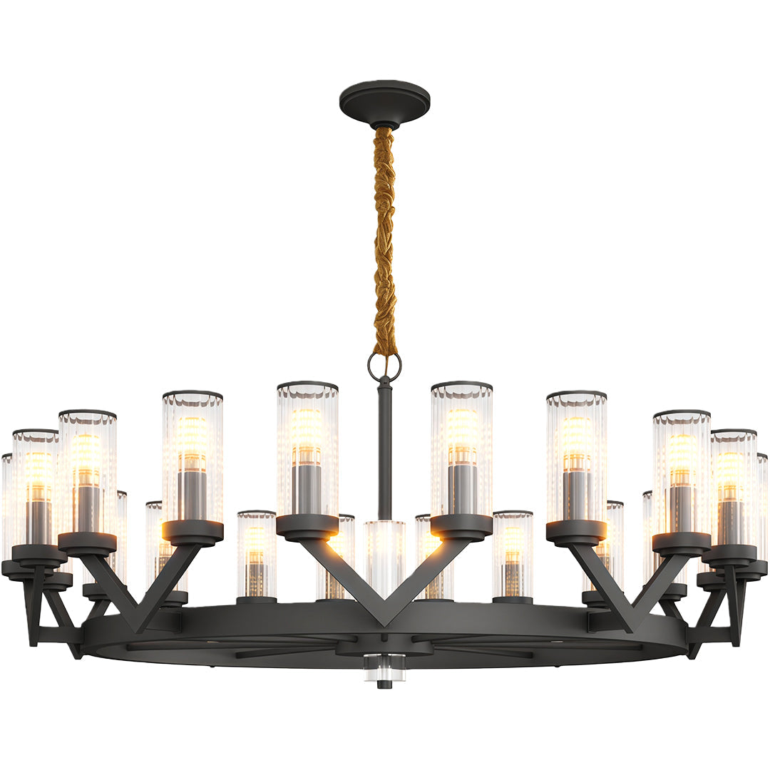 Luxury Copper Glass Drop Chandelier Ceiling Light